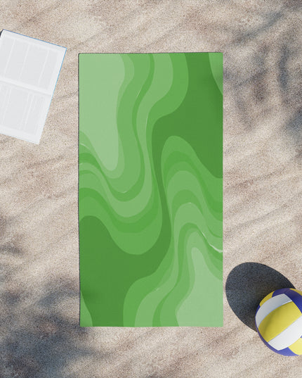 Greenie Meanie Wavey Beach Towel, 24" x 44"