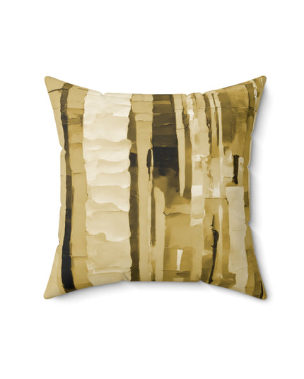 Striped Light Brown 16" x 16" Faux Suede Square Pillow