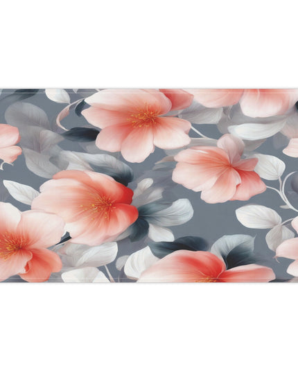 Red Blossom Floral Bunch Tea Towels (cotton, poly), 18" x "30