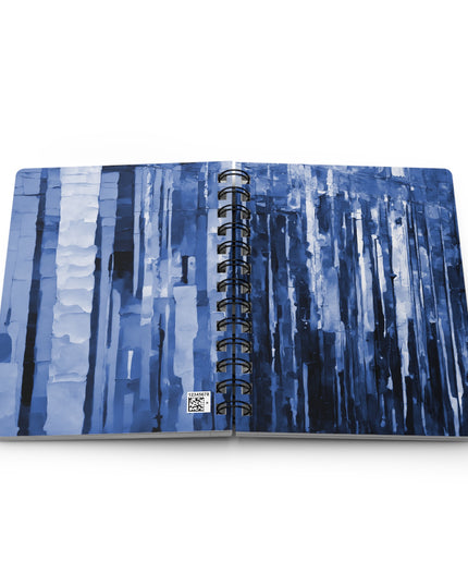 Striped Deep Blue Spiral Bound Journal, 5" x 7" 150 pages