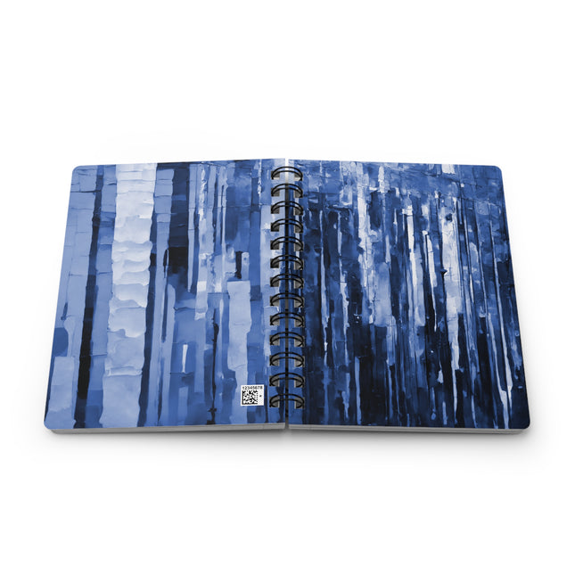 Striped Deep Blue Spiral Bound Journal, 5" x 7" 150 pages