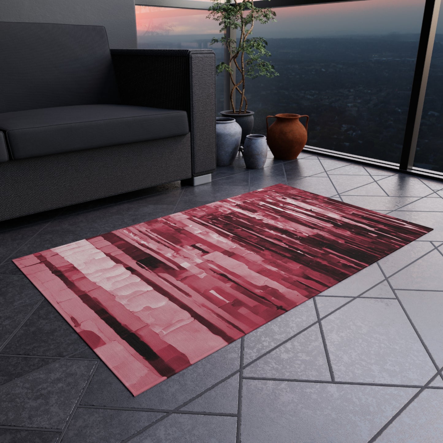 Striped Ruby 36" x 60" Outdoor Rug