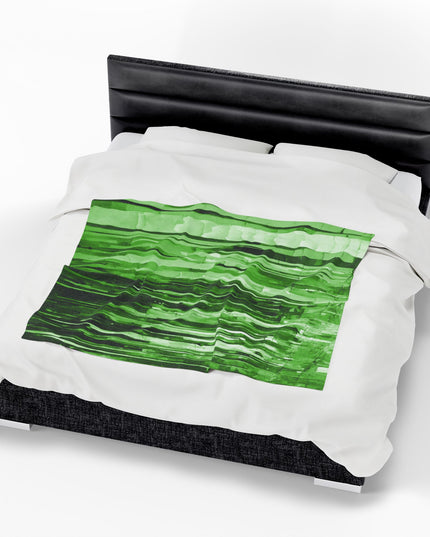 Striped Mint Pastel Velveteen Plush Blanket, 50" x 60"