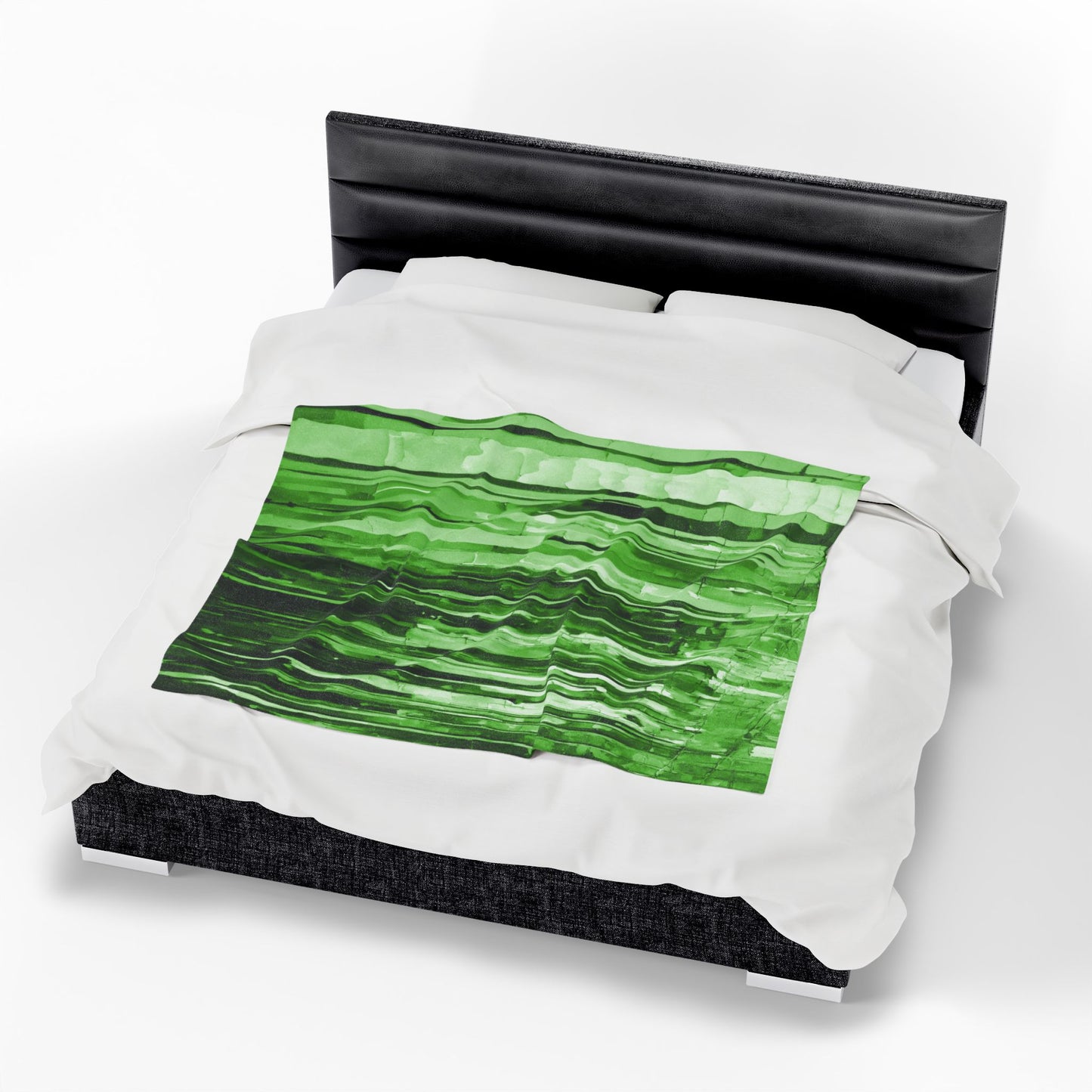 Striped Mint Pastel Velveteen Plush Blanket, 50" x 60"
