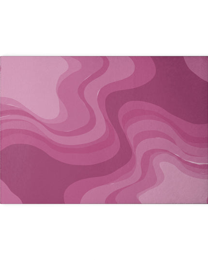 Pinky Mauve Wavey 8" x 11" Glass Cutting Board