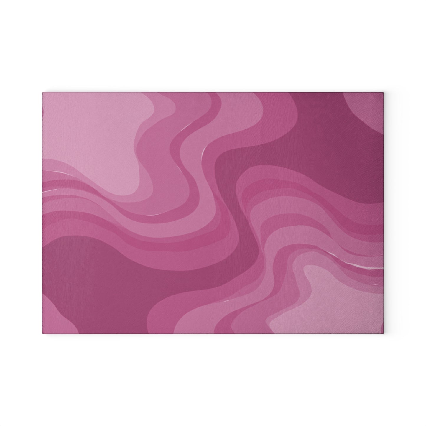 Pinky Mauve Wavey 8" x 11" Glass Cutting Board
