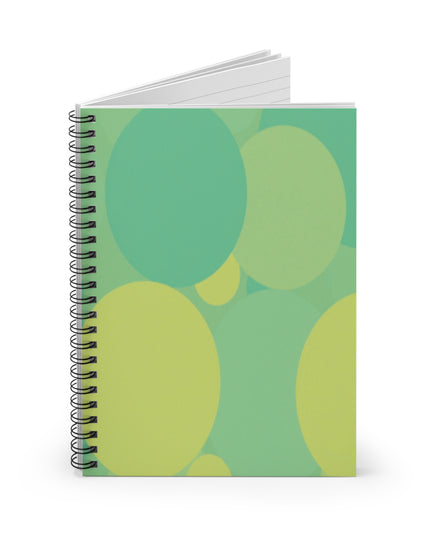 Pastel Green Patches Spiral Notebook - Ruled Line, 6" x 8", 118 pages