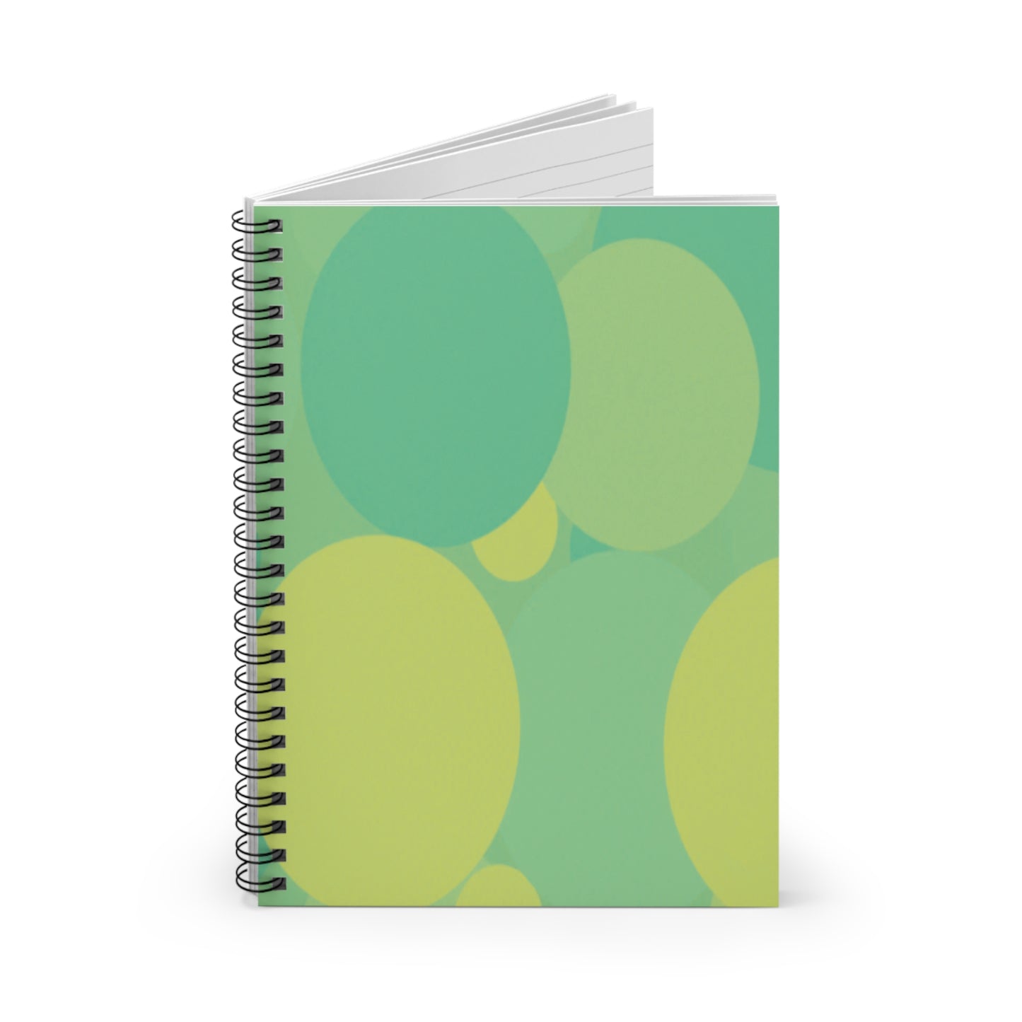 Pastel Green Patches Spiral Notebook - Ruled Line, 6" x 8", 118 pages
