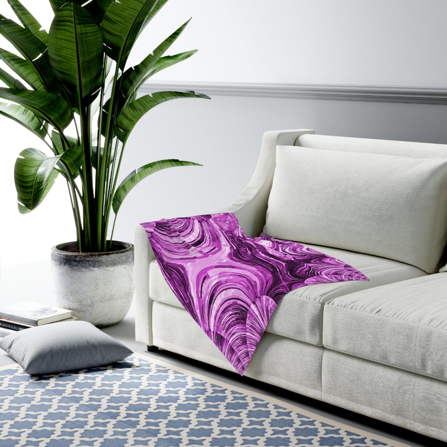 Uzi Spiral Powder Lavender Baby Swaddle 30″×40″ Blanket