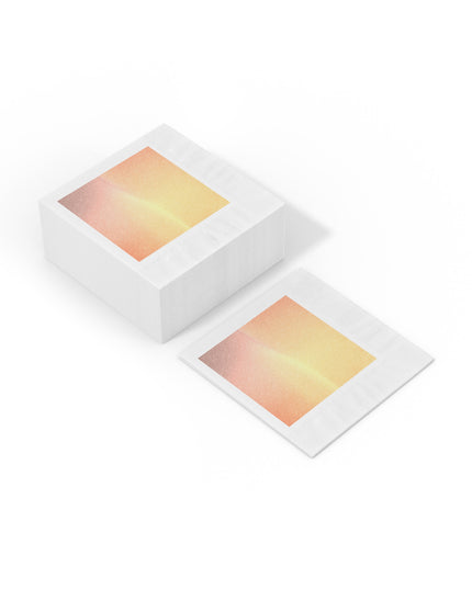 Hot Peach Fade White Coined Napkins, 6.5" x 6.5"