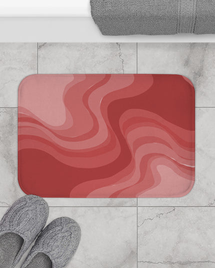 Power Red Wavey 24" x 17" Bath Mat