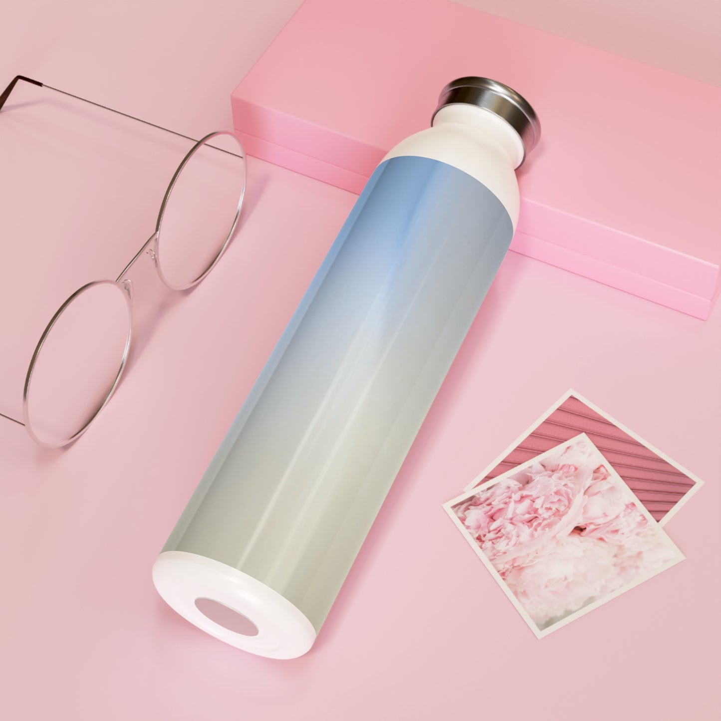 Cobalt Fade Slim Water Bottle, 20 oz White