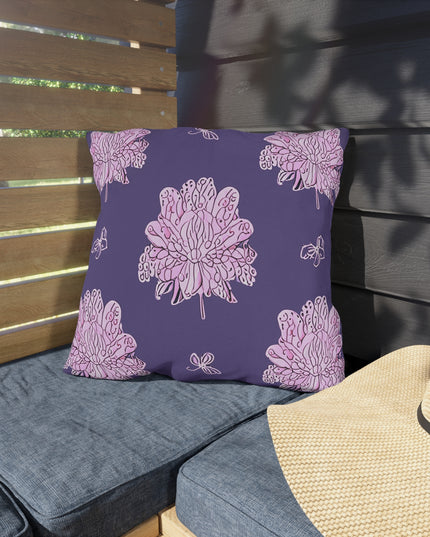 Magenta Floral Butterflies 18" x 18" Outdoor Pillow