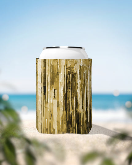 Striped Light Brown 12 oz Can Cooler Sleeve