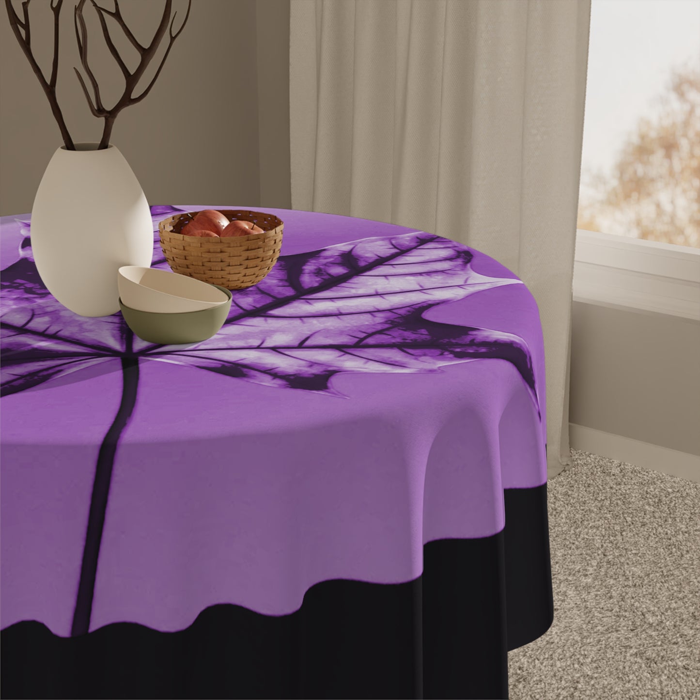 Purple Maple Leaf Tablecloth, 55" x 55"