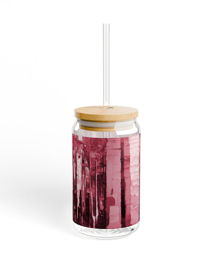 Striped Ruby Sipper Glass, 16oz