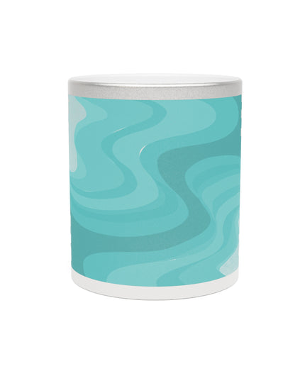 Tif Green Wavey 11 oz Metallic Mug (Silver\Gold)