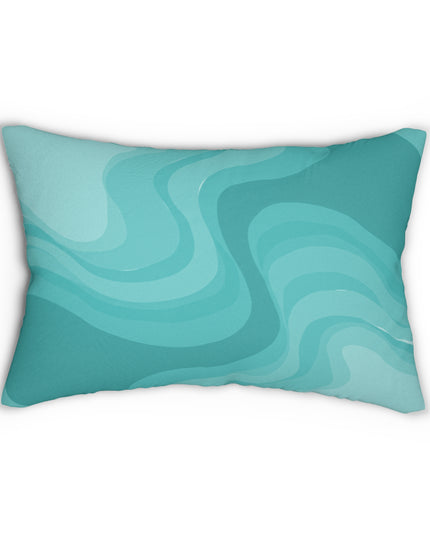 Tif Green Wavey Spun Polyester Lumbar Pillow, 20" x 14"