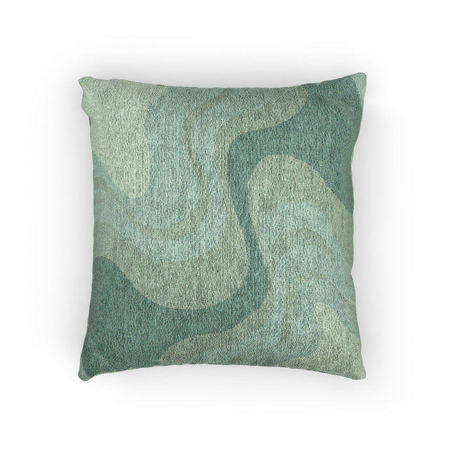 Mint Green Wavey Woven Pillow, 17" x 18"