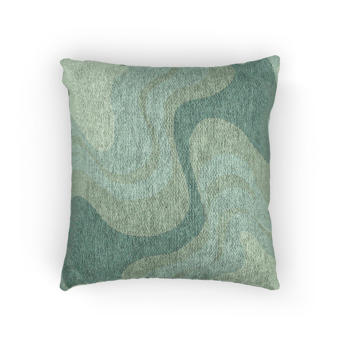 Mint Green Wavey Woven Pillow, 17" x 18"