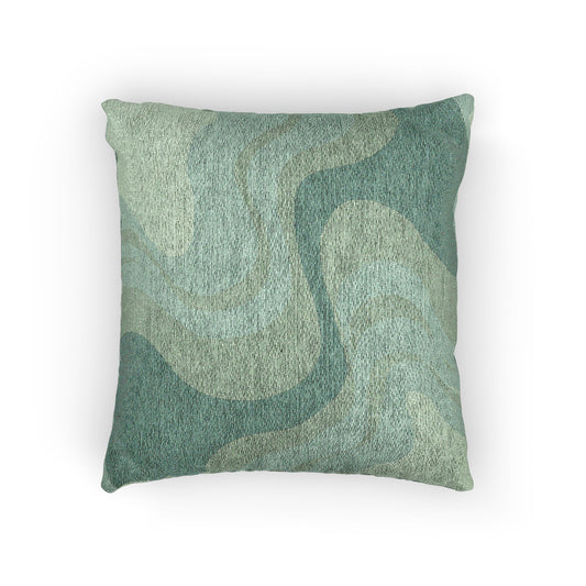 Mint Green Wavey Woven Pillow, 17" x 18"