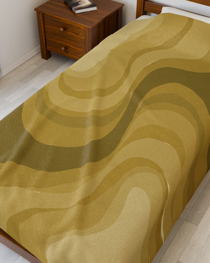 Brown Wavey Velveteen Plush Blanket, 60" x 80"