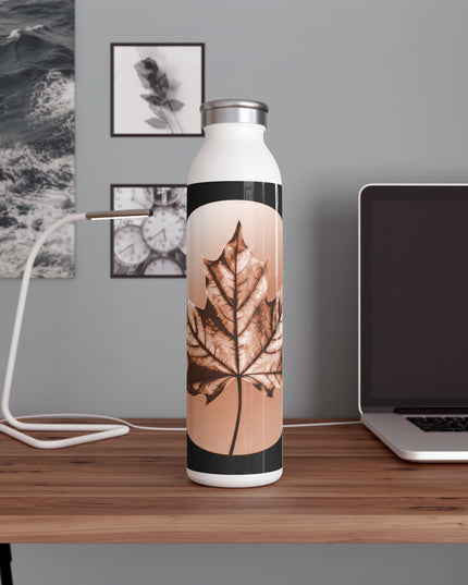 Soft Maple Leaf Slim Water Bottle, 20 oz White