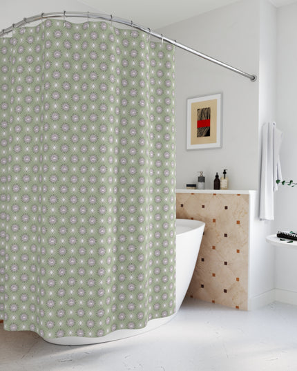 Olive Star-crossed Bodies Shower Curtain, 71" x 74"