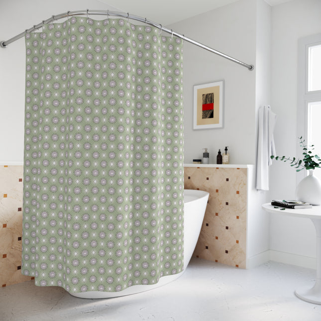 Olive Star-crossed Bodies Shower Curtain, 71" x 74"