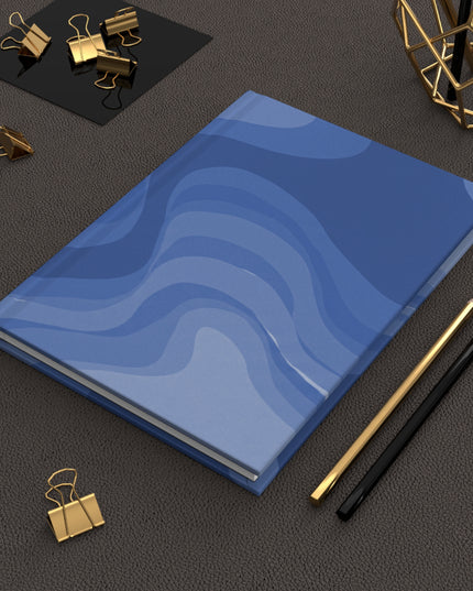 Deep Blue Wavey 5.75" x 8" Hardcover Journal Matte with 150 lined pages