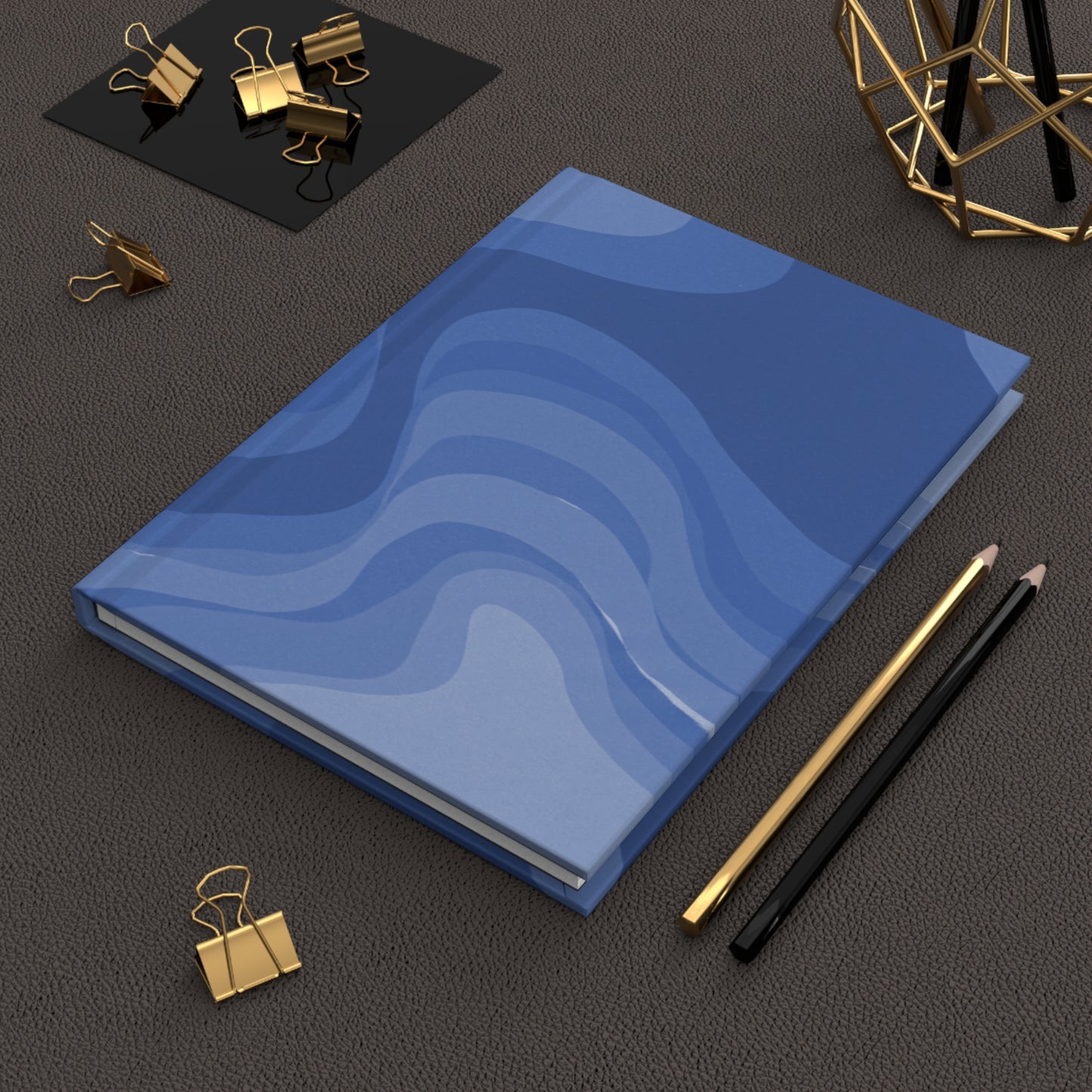 Deep Blue Wavey 5.75" x 8" Hardcover Journal Matte with 150 lined pages