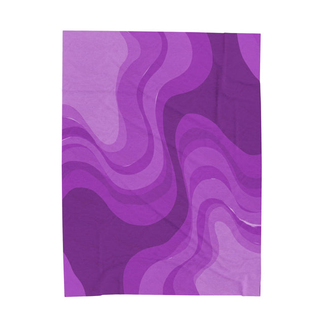 Wavey Purple Wavey Velveteen Plush Blanket, 60" x 80"