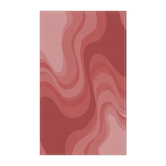 Power Red Wavey Tea Towels (cotton, poly), 18" x "30