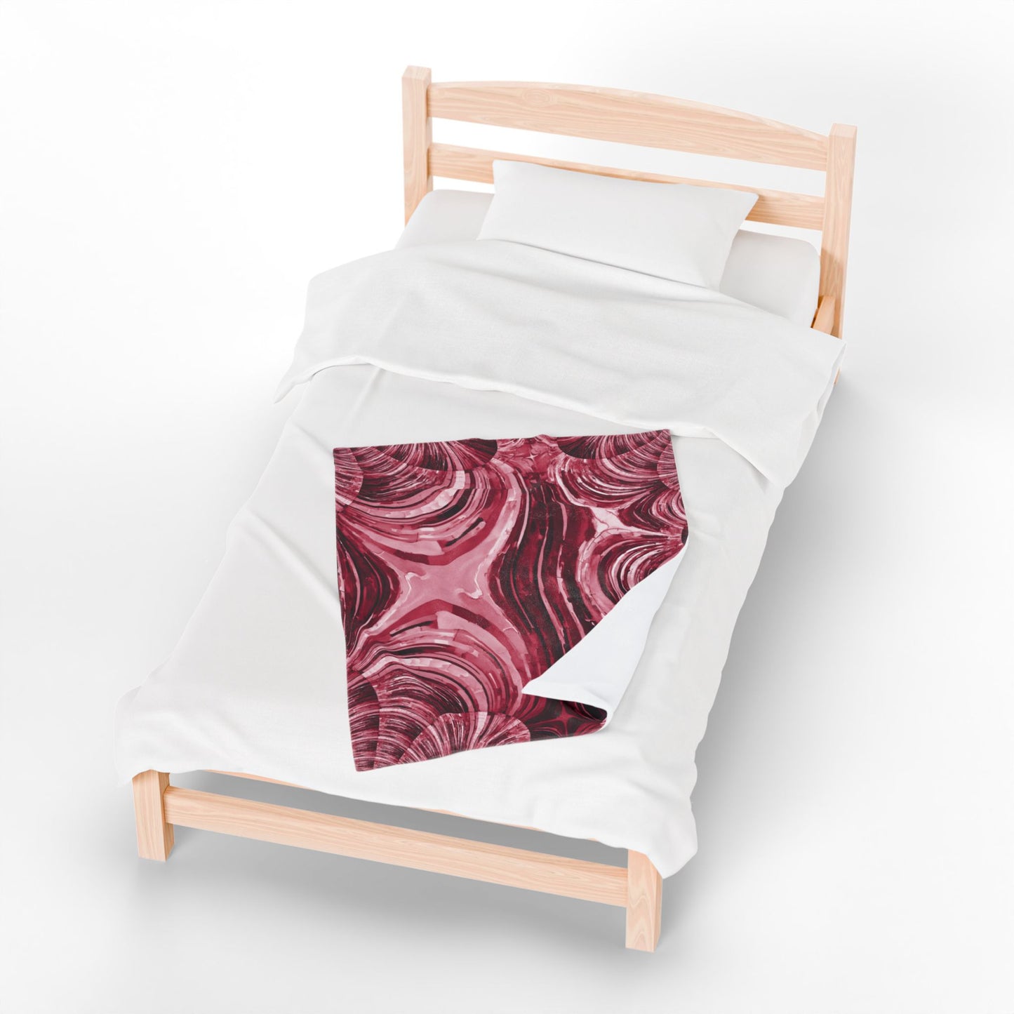 Uzi Spiral Ruby Velveteen Plush Blanket, 30" x 40"