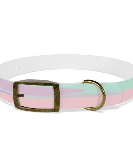 Pastel Peach and Soft Green Patches Small Dog Collar