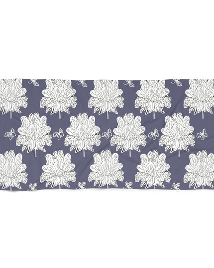 White Floral Butterflies 30" x 60" Beach Towel