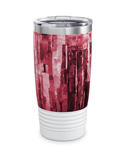 Striped Ruby Ringneck Tumbler, 20oz in white