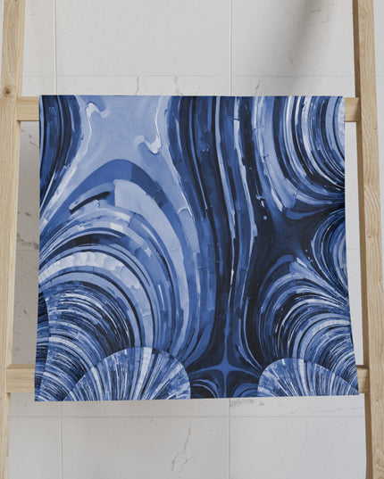 Uzi Spiral Deep Blue Hand Towel, 16" x 28"