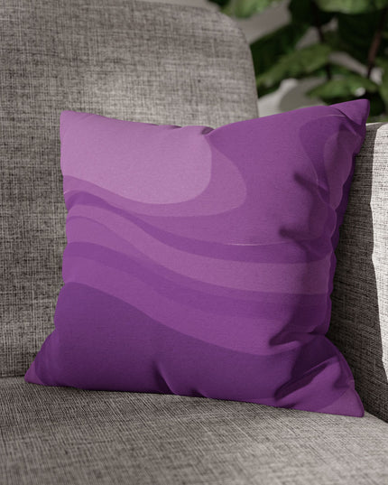 Wavey Purple Wavey Spun Polyester Square Pillowcase, 14" x 14"