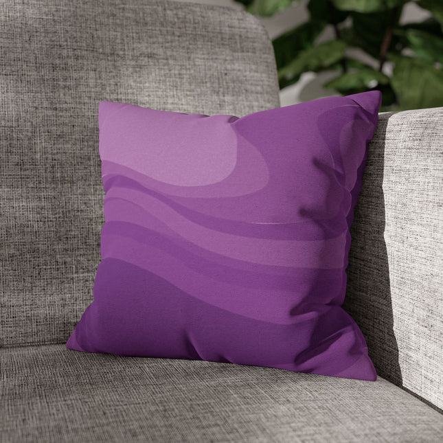 Wavey Purple Wavey Spun Polyester Square Pillowcase, 14" x 14"