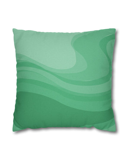 Mint Green Wavey Spun Polyester Square Pillowcase, 14" x 14"