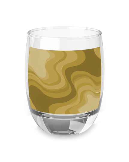 Brown Wavey Whiskey Glass, 6 oz