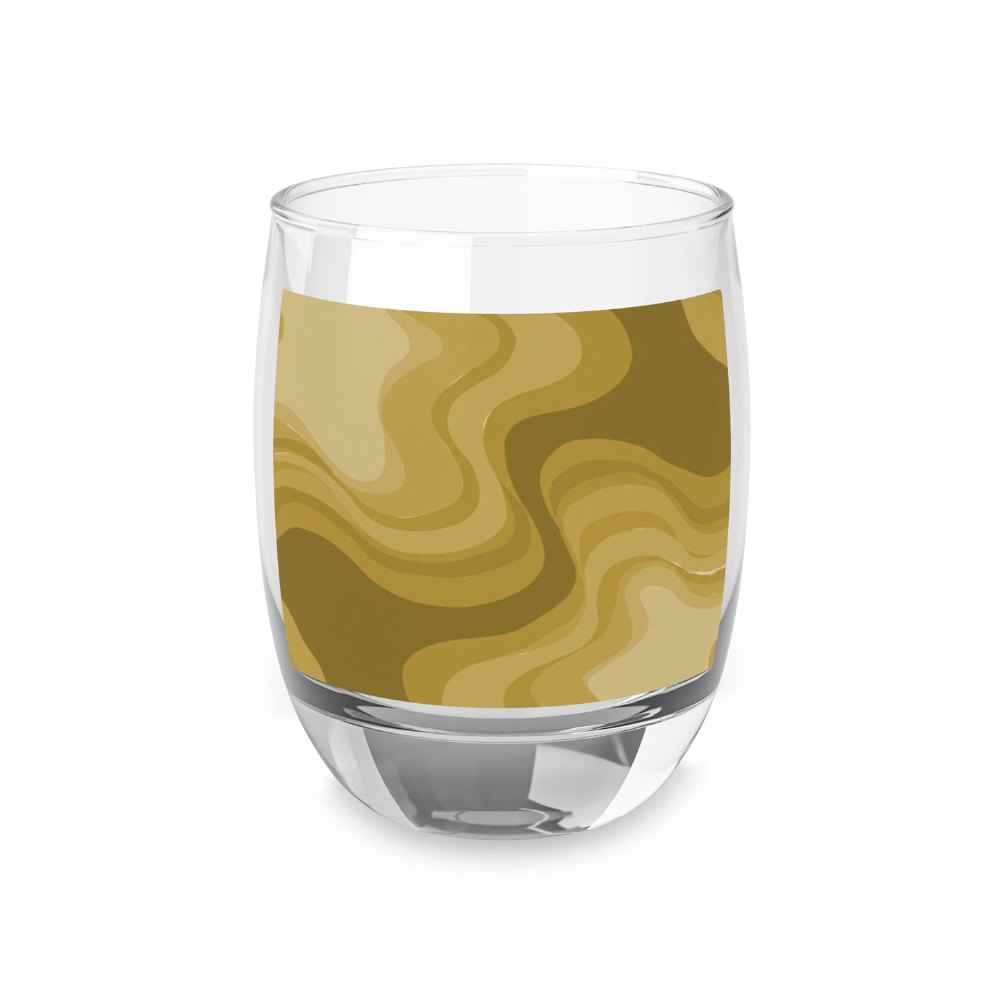 Brown Wavey Whiskey Glass, 6 oz