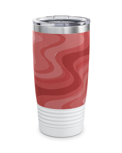 Power Red Wavey Ringneck Tumbler, 20oz in white
