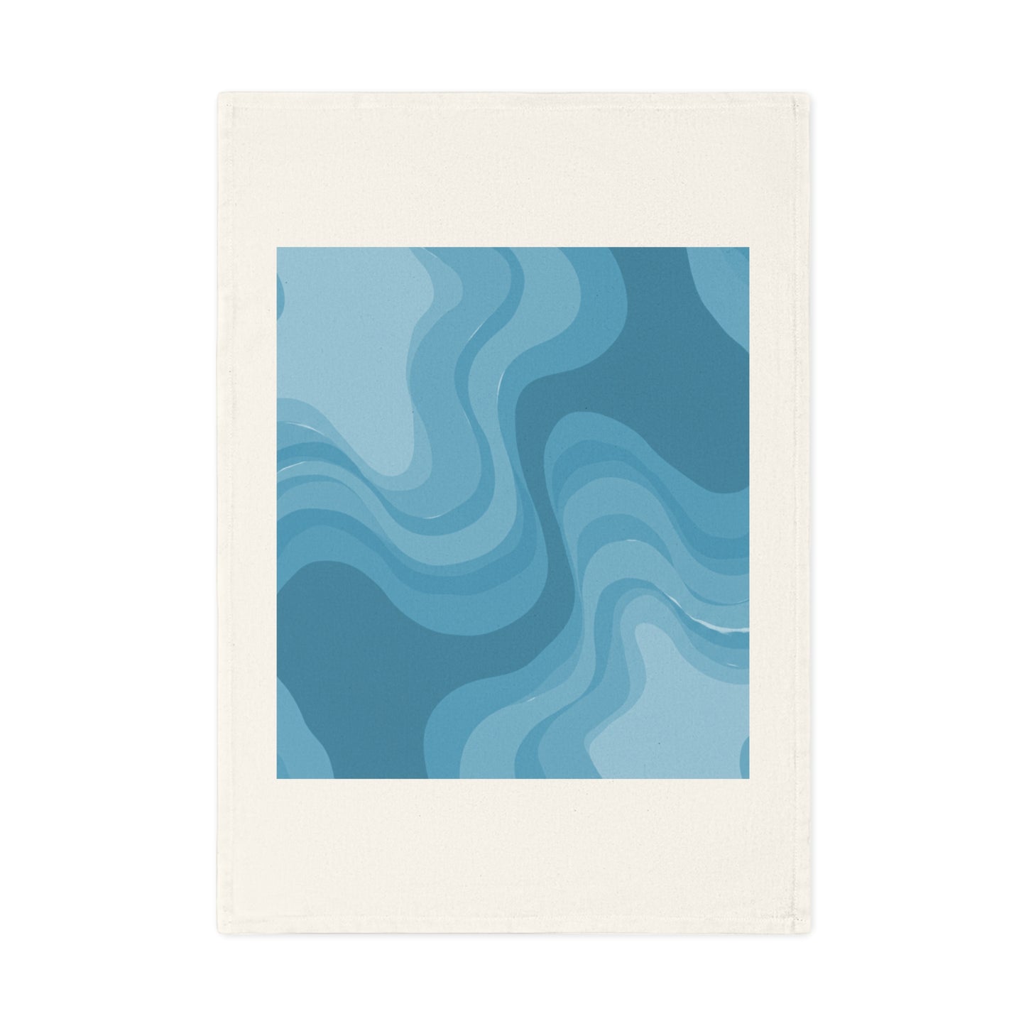 Sky Blue Wavey 19.6" x 27.5" Cotton Tea Towel