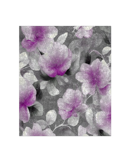 Purple Blossom Floral Bunch Crushed Velvet Blanket, 50" x 60"