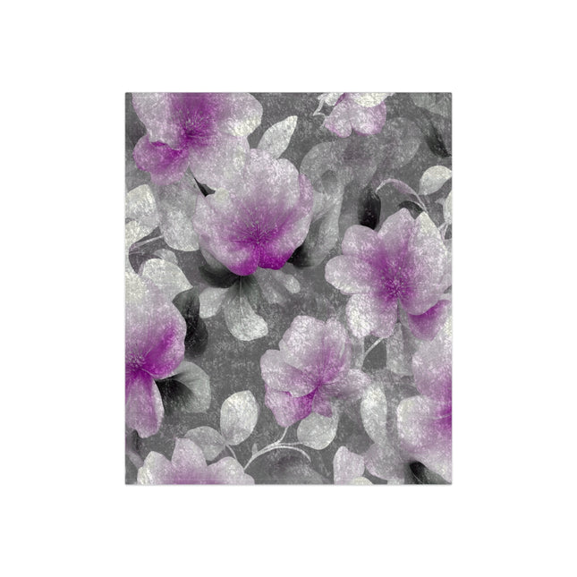 Purple Blossom Floral Bunch Crushed Velvet Blanket, 50" x 60"