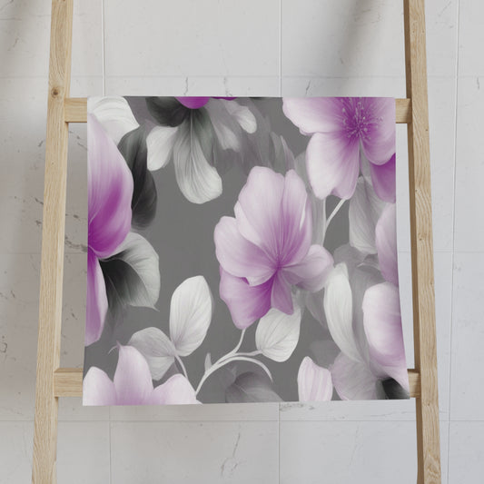 Purple Blossom Floral Bunch Hand Towel, 16" x 28"