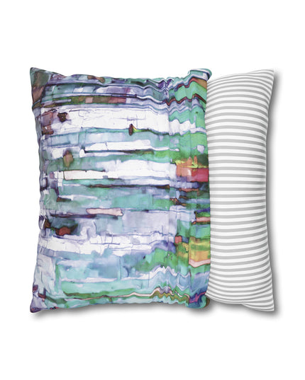 Striped Pastels Spun Polyester Square Pillowcase, 14" x 14"