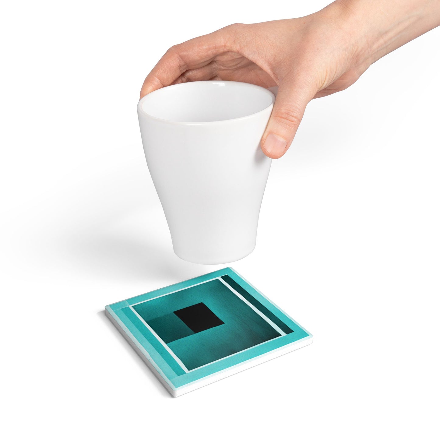 Tif Shadow 4" x 4" Square Ceramic Coaster